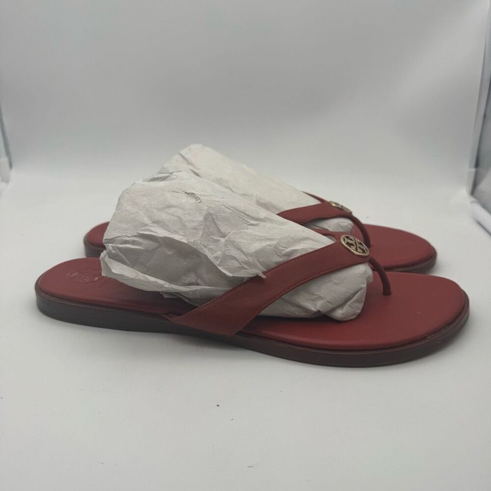 Tory Burch Benton Red Calf Leather Sandals Size 11